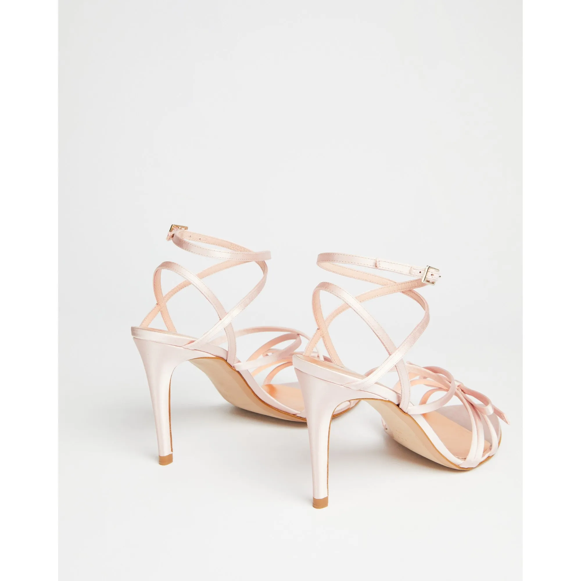 Women Relanas-Satin Strappy Heeled Sandal - Light-Pink