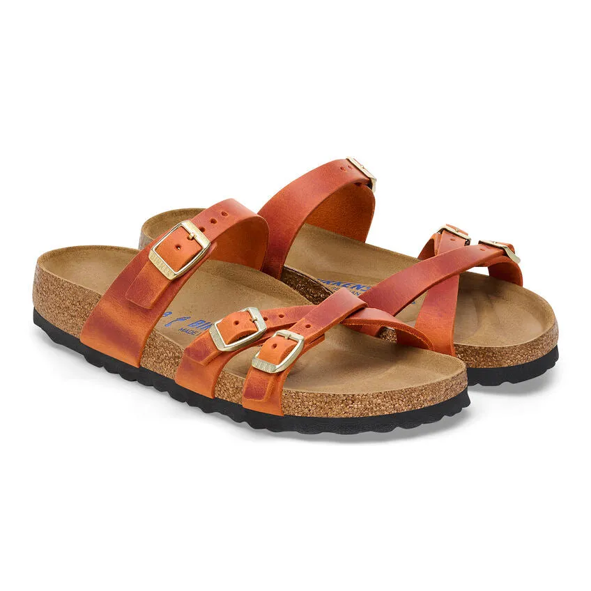 Women's Birkenstock Franca Oiled Leather 1026602B Color:  Burnt Orange