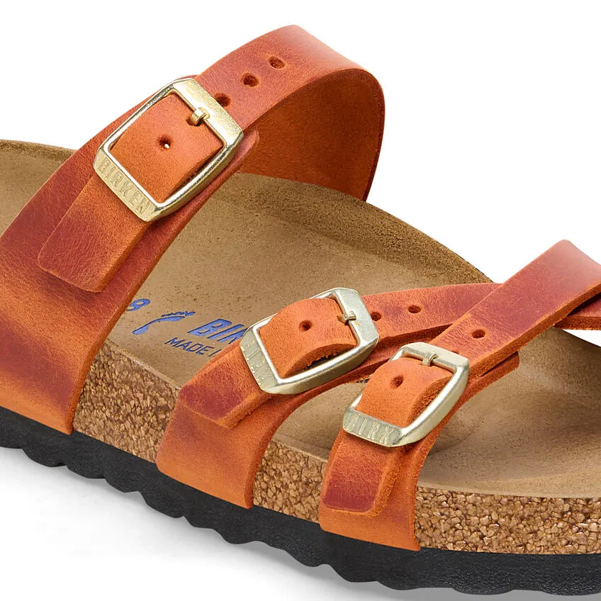 Women's Birkenstock Franca Oiled Leather 1026602B Color:  Burnt Orange