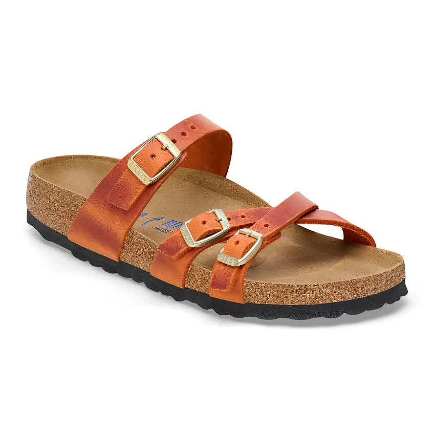 Women's Birkenstock Franca Oiled Leather 1026602B Color:  Burnt Orange