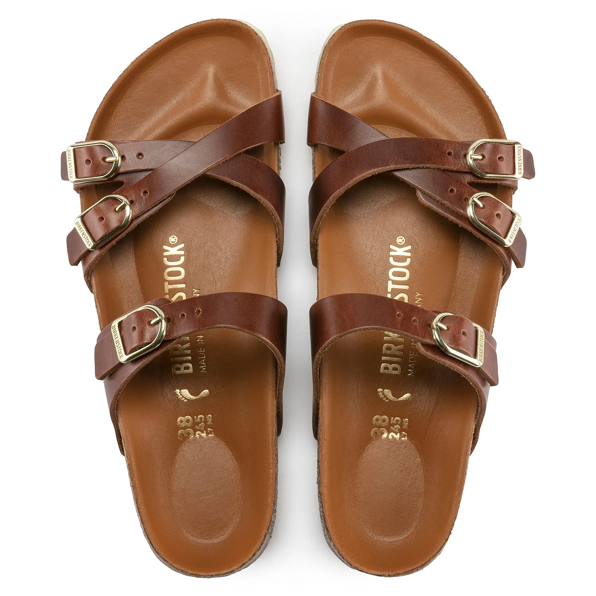 Women's Birkenstock Franca Oiled Leather Color: Cognac