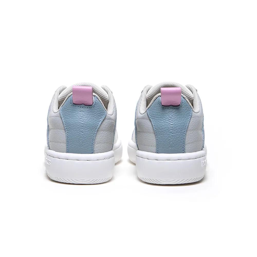 Women's Icon 2.0 White Blue Pink Logo Leather Sneakers 96532-018