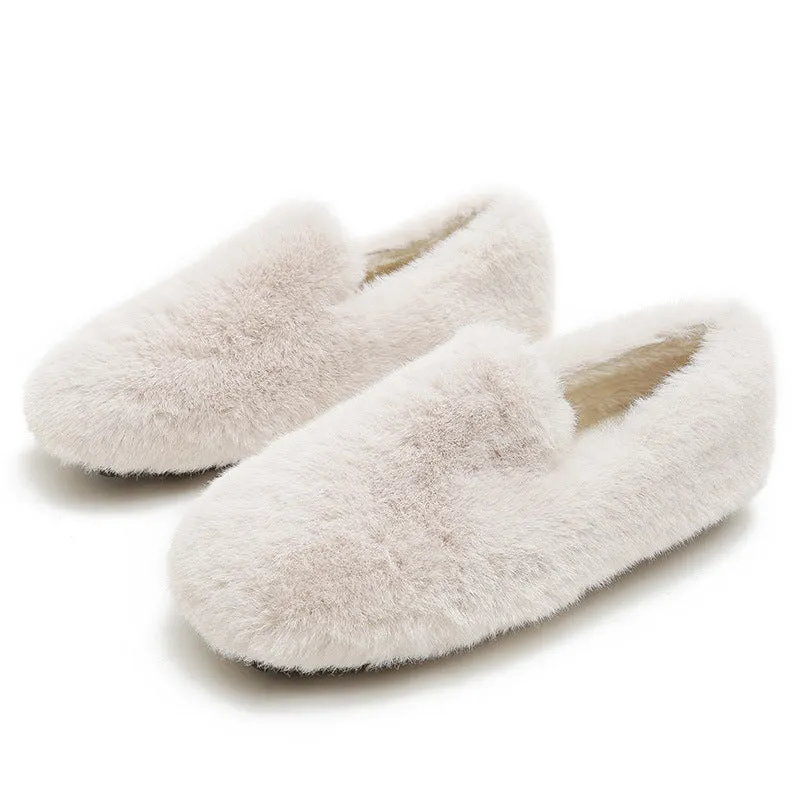 Women's Warm & Comfortable Plush Fur Loafers Shoes