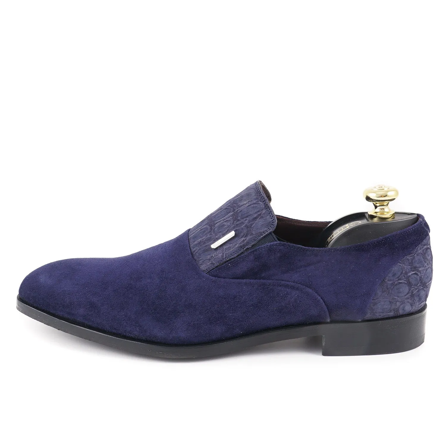 Zilli Calf Suede and Caiman Loafers