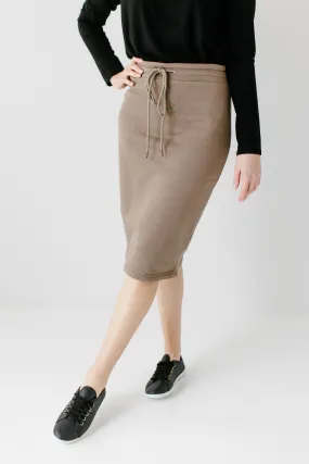 'Zion' Sweatshirt Skirt in Taupe FINAL SALE