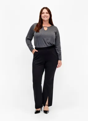 Zizzi Maddie Bootcut Pants in Black